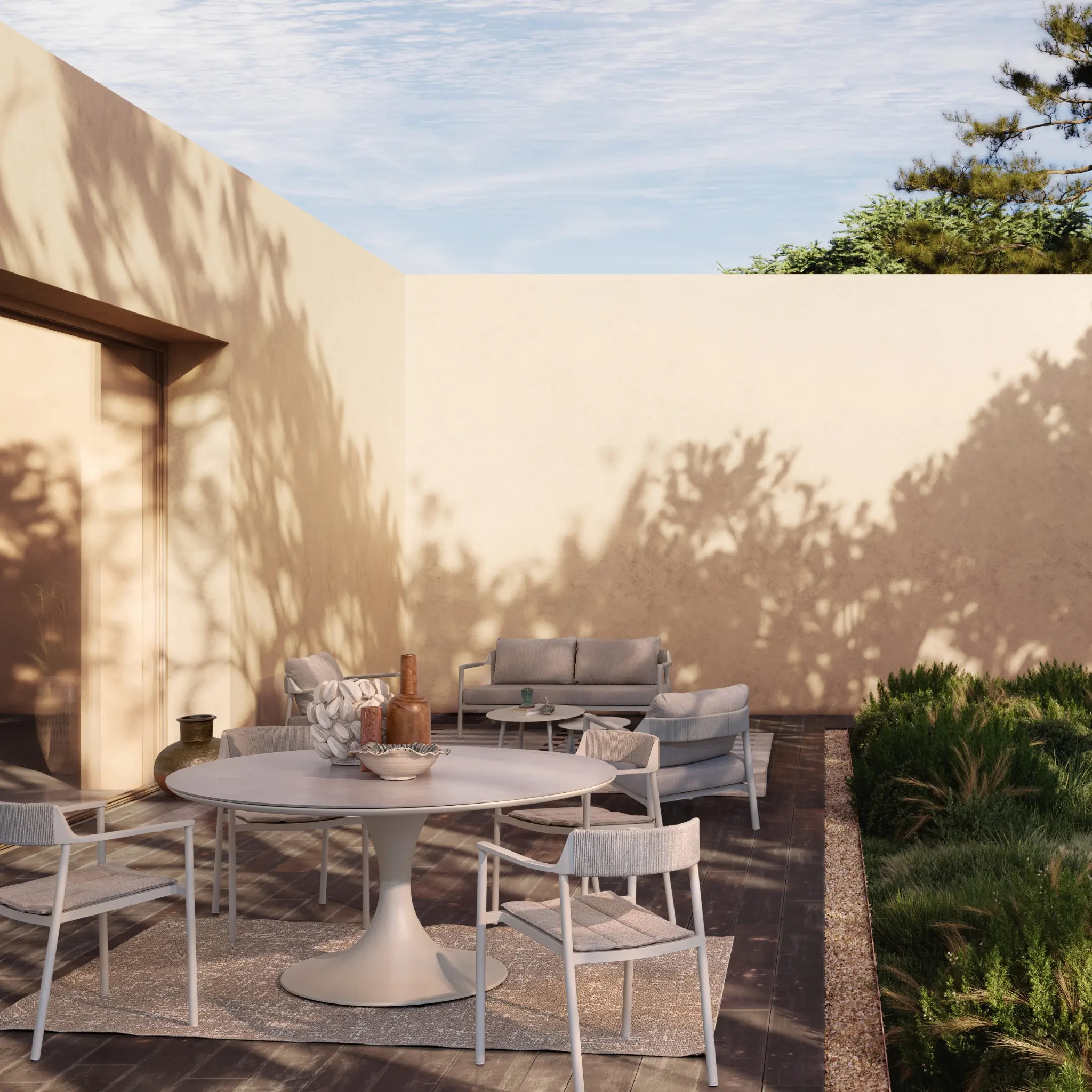 ARNOLD Round Sintered Stone Outdoor Dining Table - Image 3