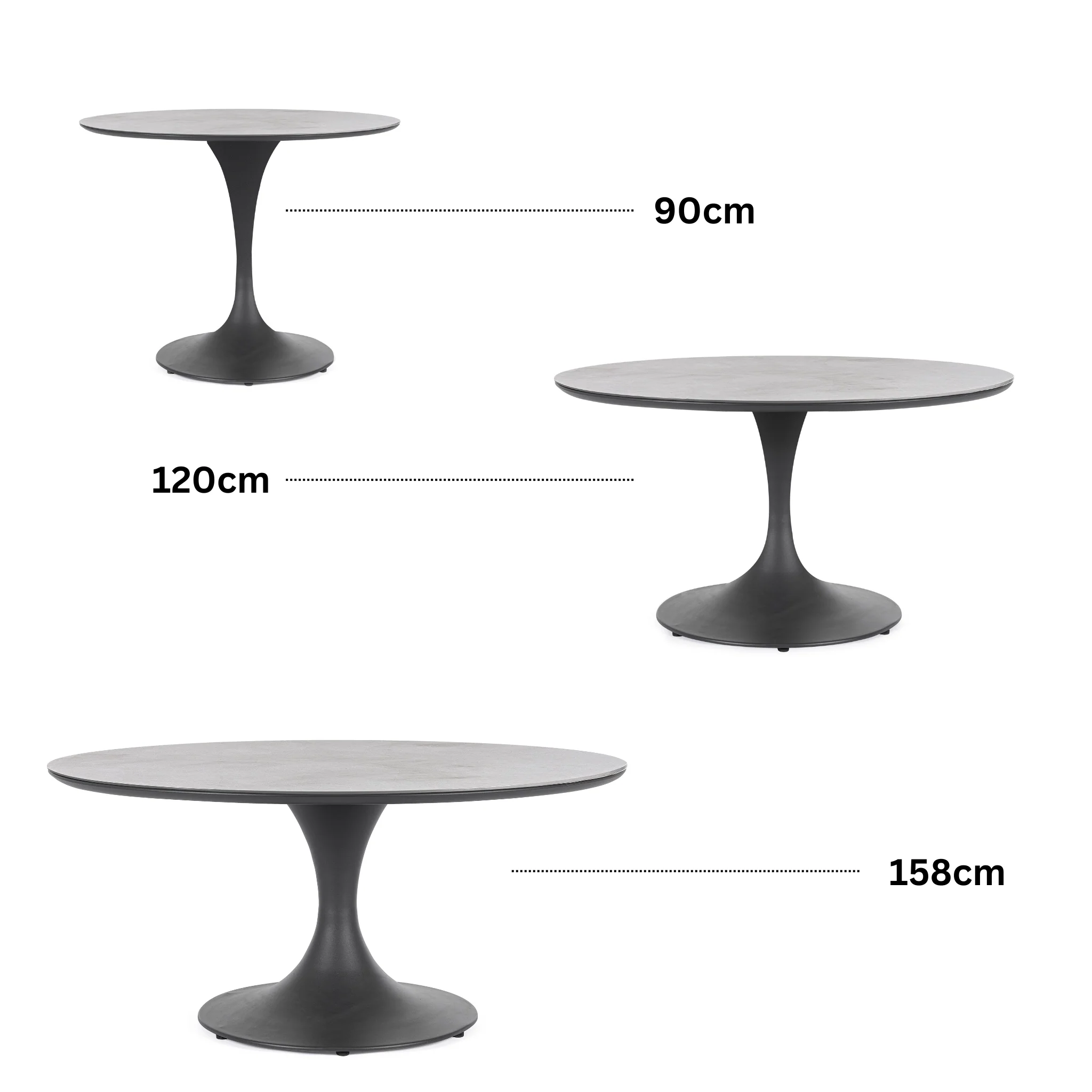 ARNOLD Round Sintered Stone Outdoor Dining Table - Image 7