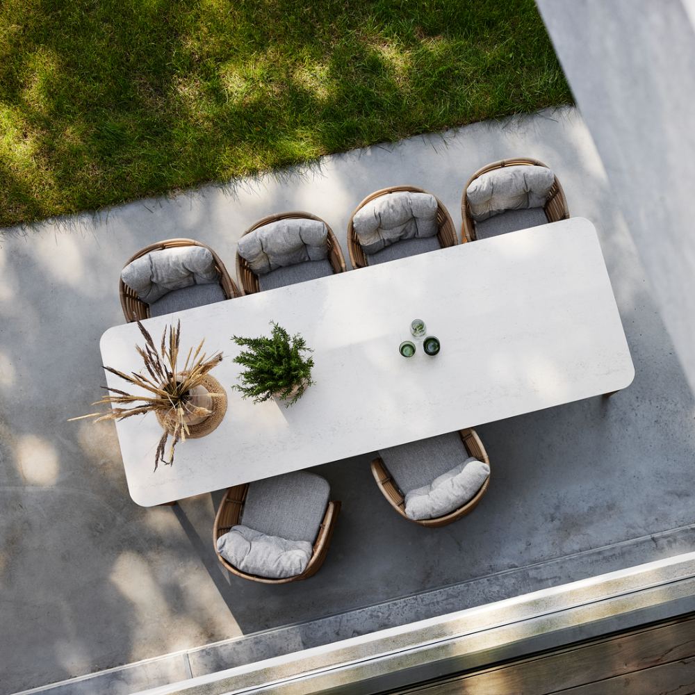 ASPECT Large Outdoor Dining Table - Teak & Ceramic - Image 3