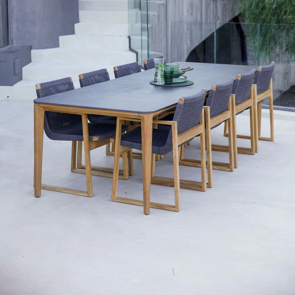 ASPECT Large Outdoor Dining Table - Teak & Ceramic - Image 6