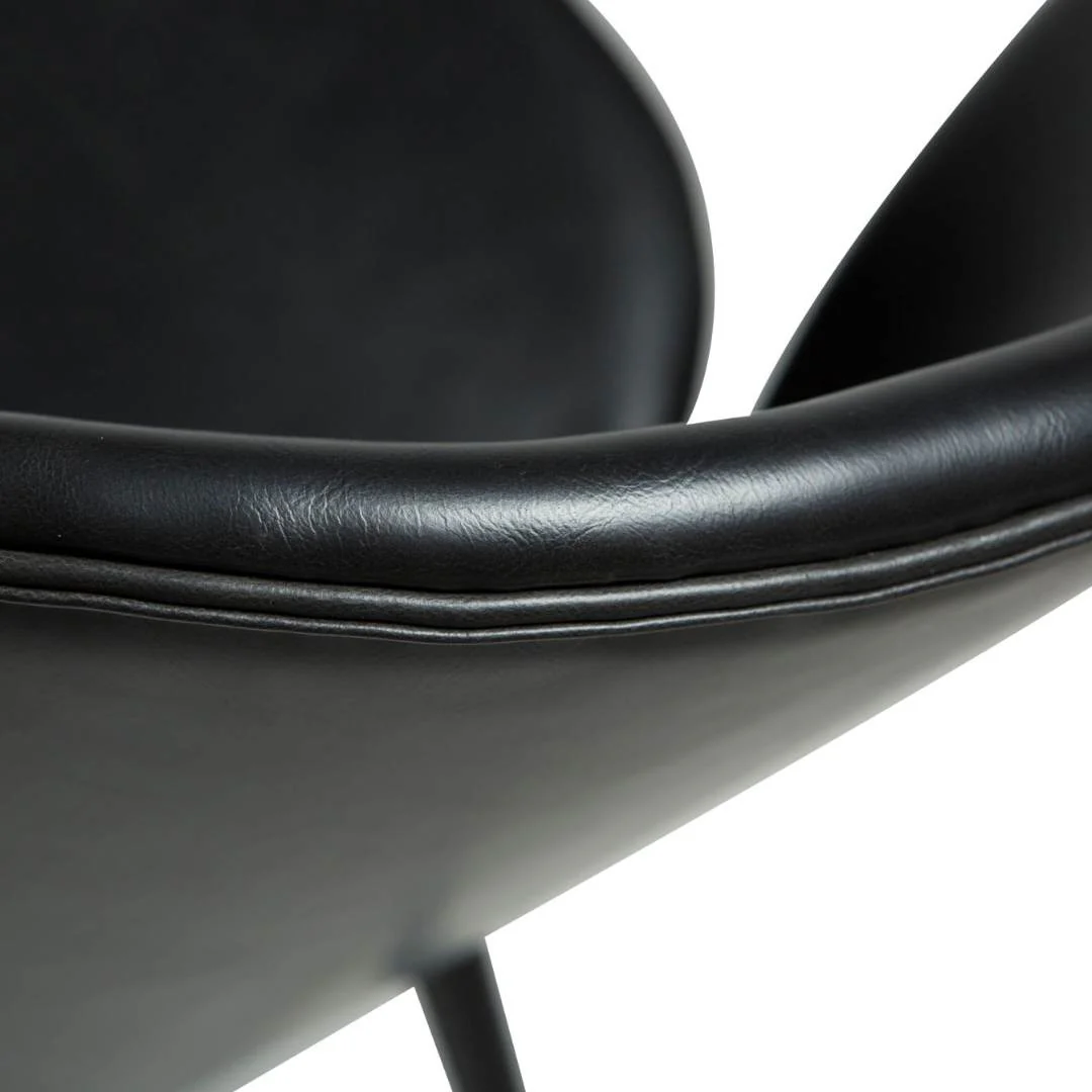 CLOUD Dining Chair - Art. Leather, Black Metal Legs - Image 3