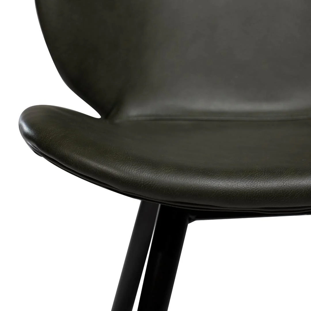 CLOUD Dining Chair - Art. Leather, Black Metal Legs - Image 6