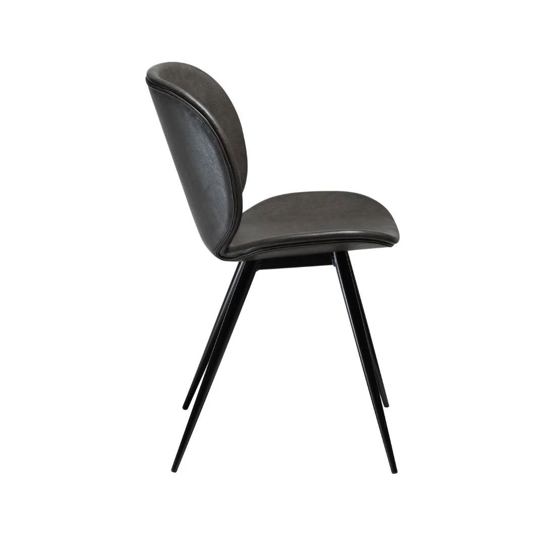 CLOUD Dining Chair - Art. Leather, Black Metal Legs - Image 7