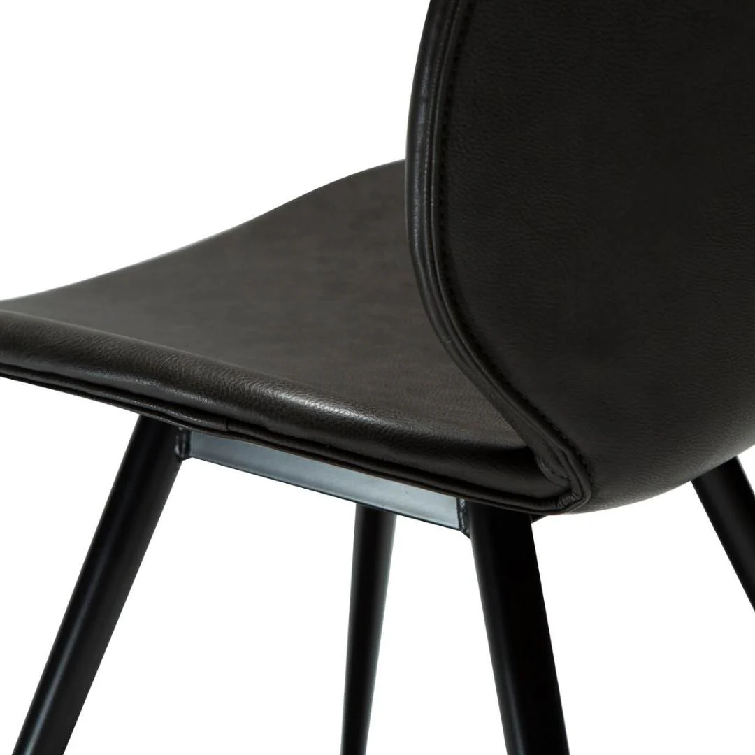 CLOUD Dining Chair - Art. Leather, Black Metal Legs - Image 8