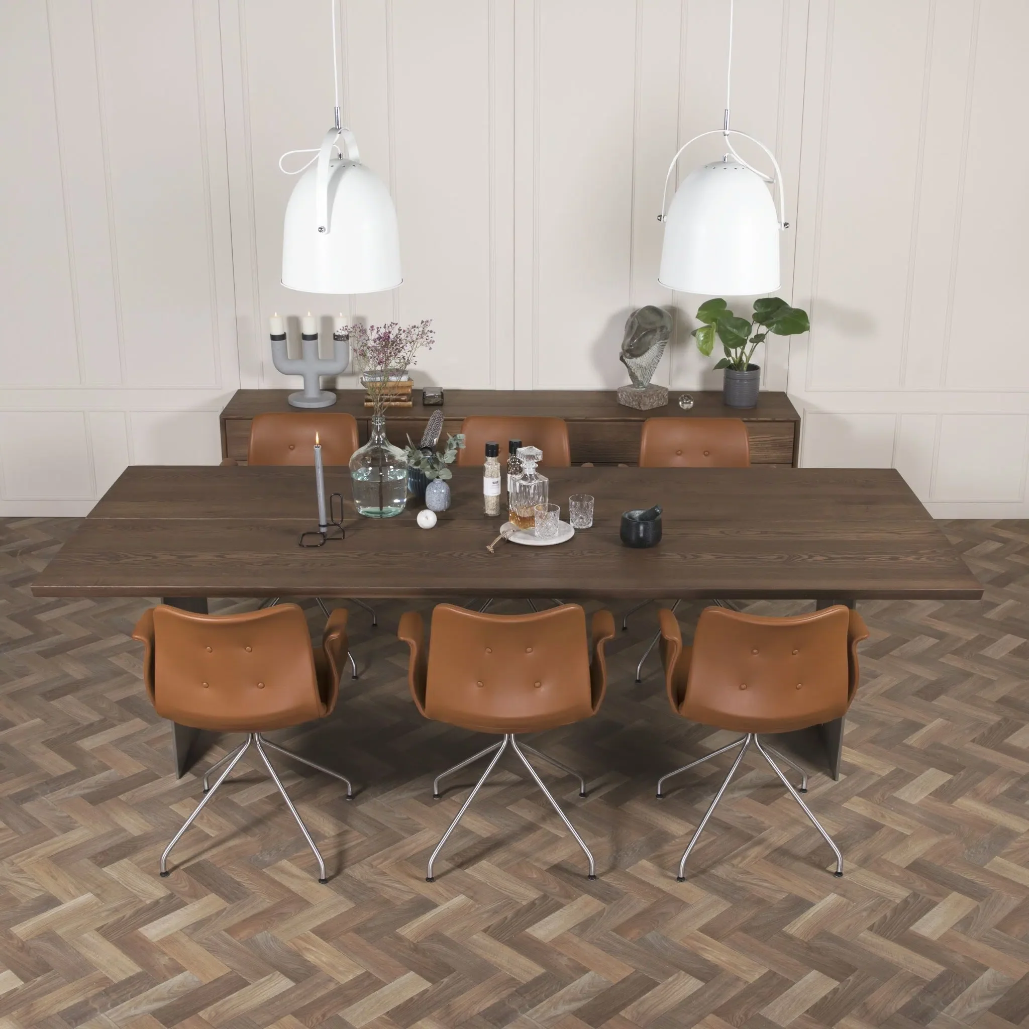 ELEGANT Solid Wood Dining Tables with Steel Plate Legs - Image 4