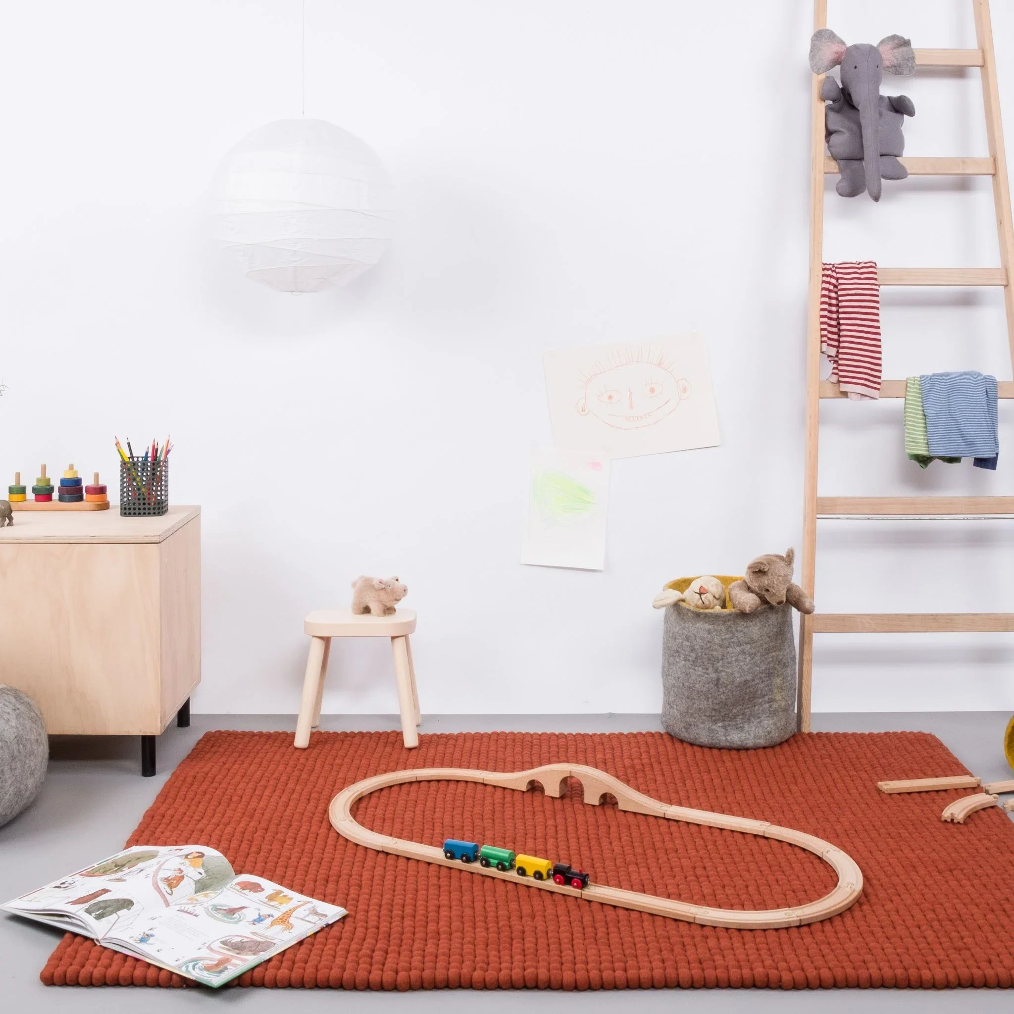 LORA Felt Ball Rectangular Rugs - Image 4