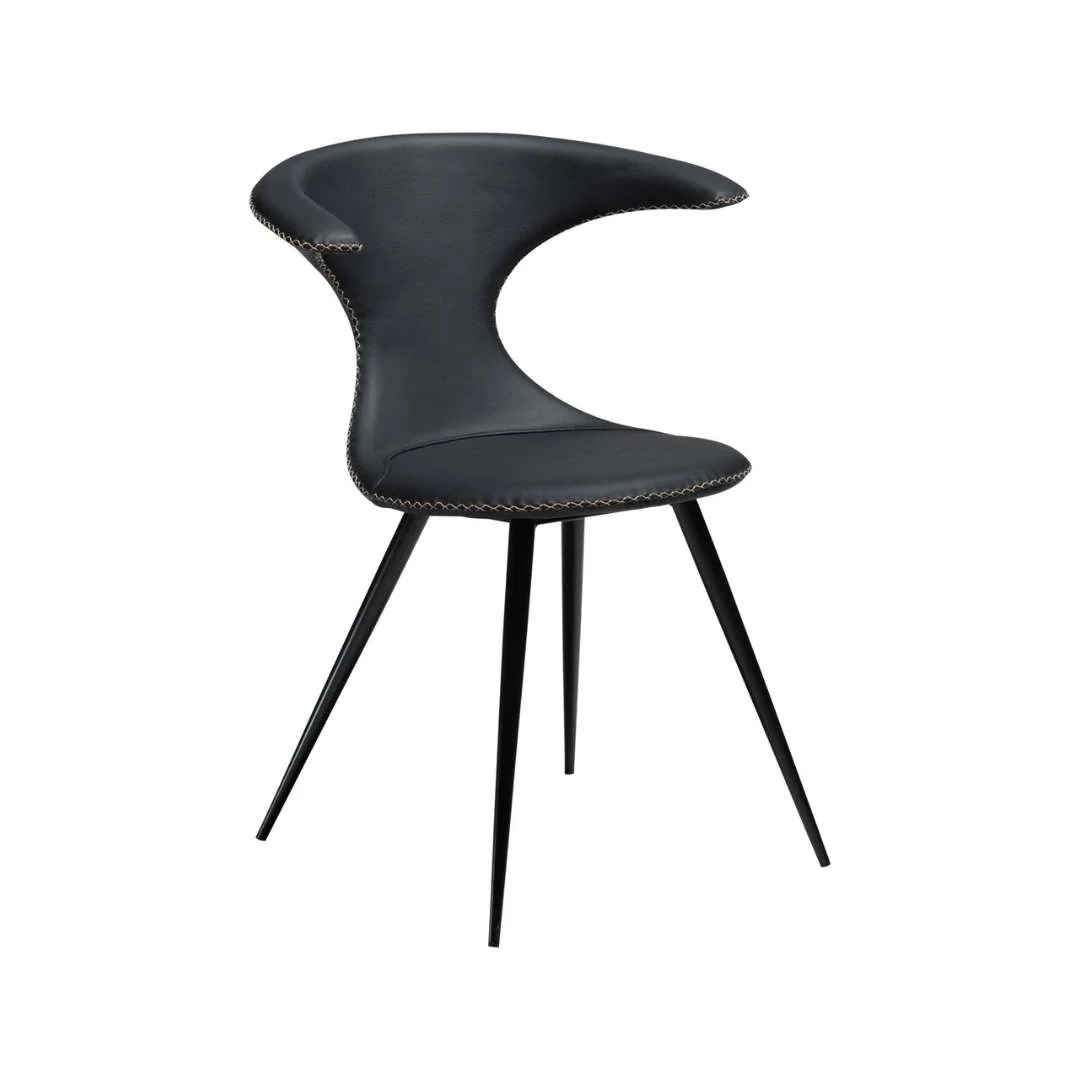 FLAIR Dining Chair - Art. Leather/Leather, Black Metal Legs - Image 10