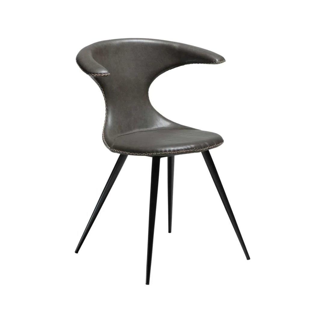 FLAIR Dining Chair - Art. Leather/Leather, Black Metal Legs - Image 12