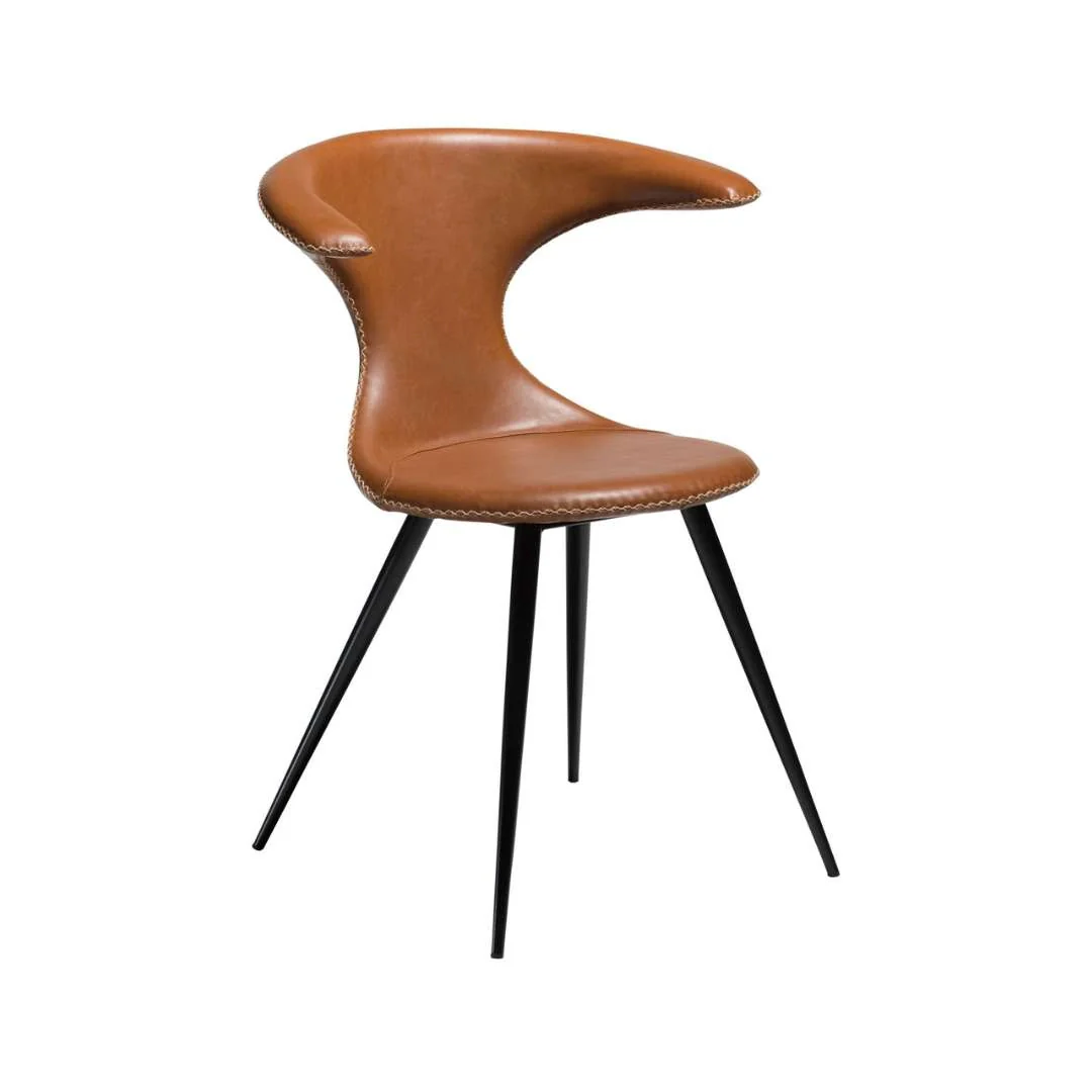 FLAIR Dining Chair - Art. Leather/Leather, Black Metal Legs - Image 13