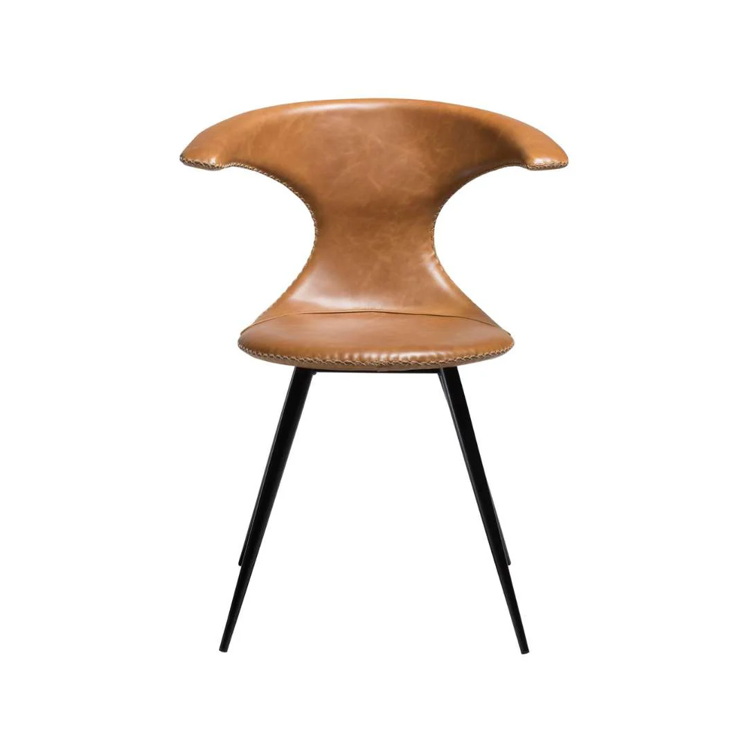 FLAIR Dining Chair - Art. Leather/Leather, Black Metal Legs - Image 3