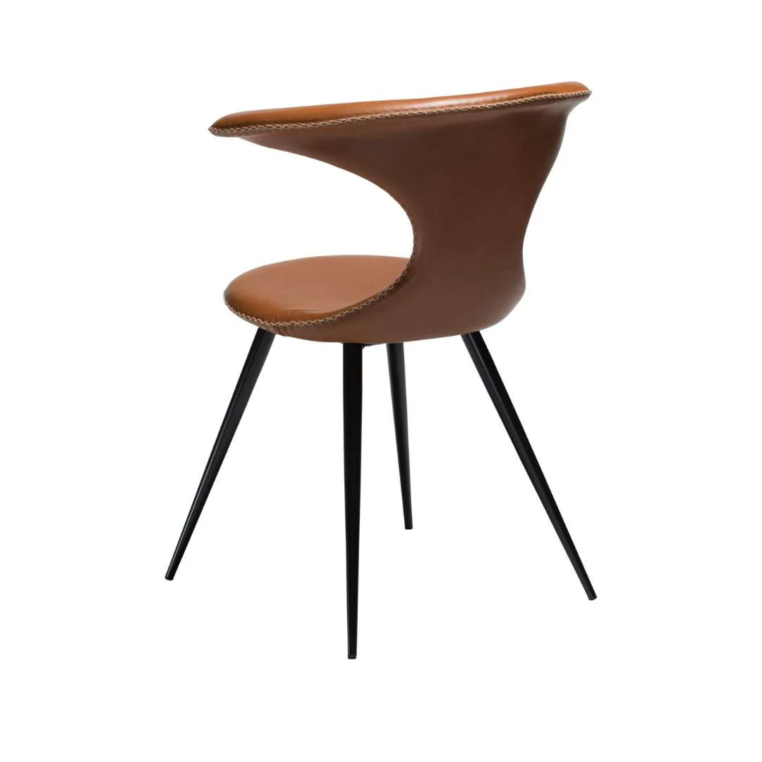 FLAIR Dining Chair - Art. Leather/Leather, Black Metal Legs - Image 5