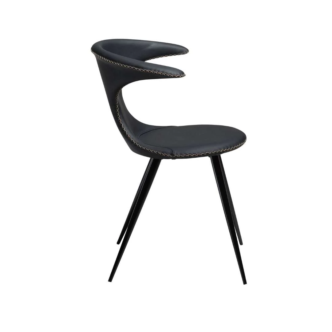 FLAIR Dining Chair - Art. Leather/Leather, Black Metal Legs - Image 6