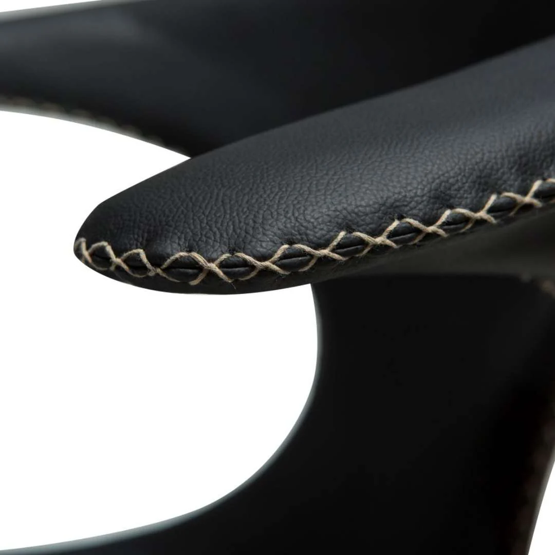 FLAIR Dining Chair - Art. Leather/Leather, Black Metal Legs - Image 8