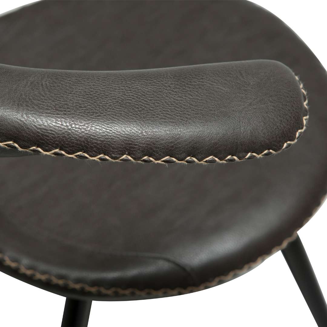 FLAIR Dining Chair - Art. Leather/Leather, Black Metal Legs - Image 9