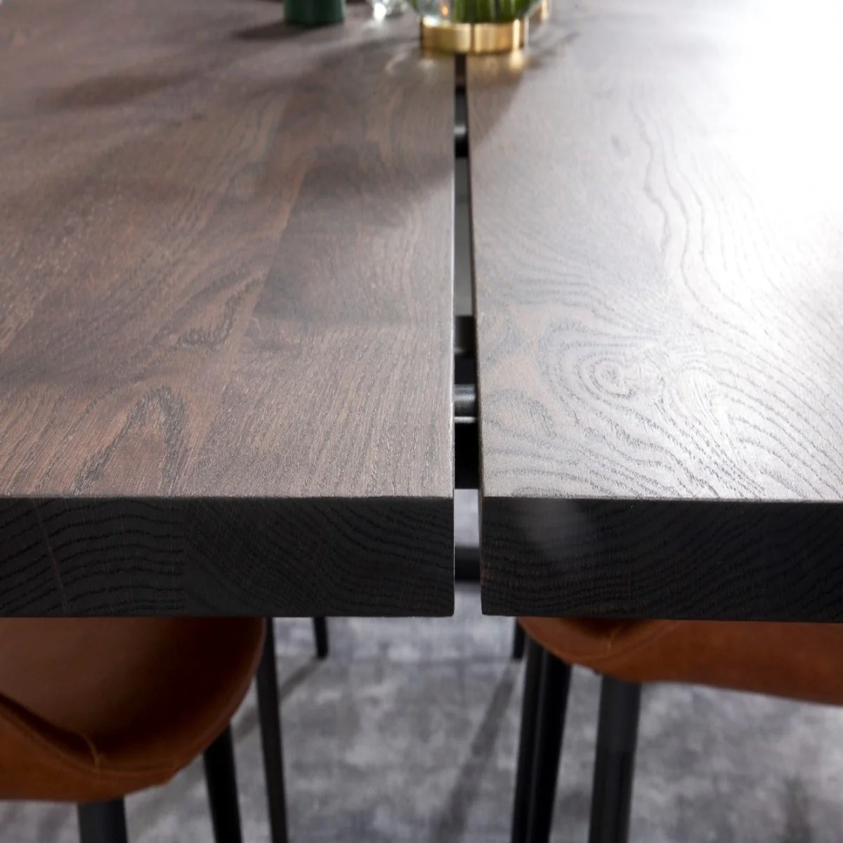 FOREST Solid Wood Dining Tables with Steel Trapez Legs - Image 6