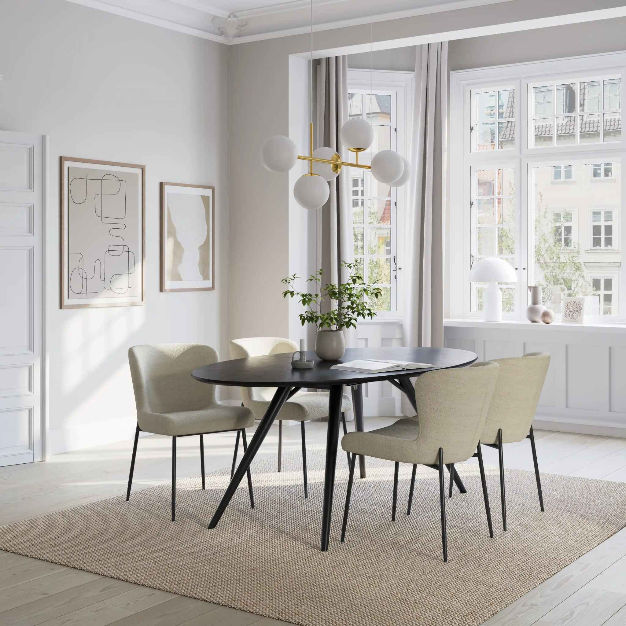 GLAM Dining Chair - Fabric, Metal Legs - Image 4