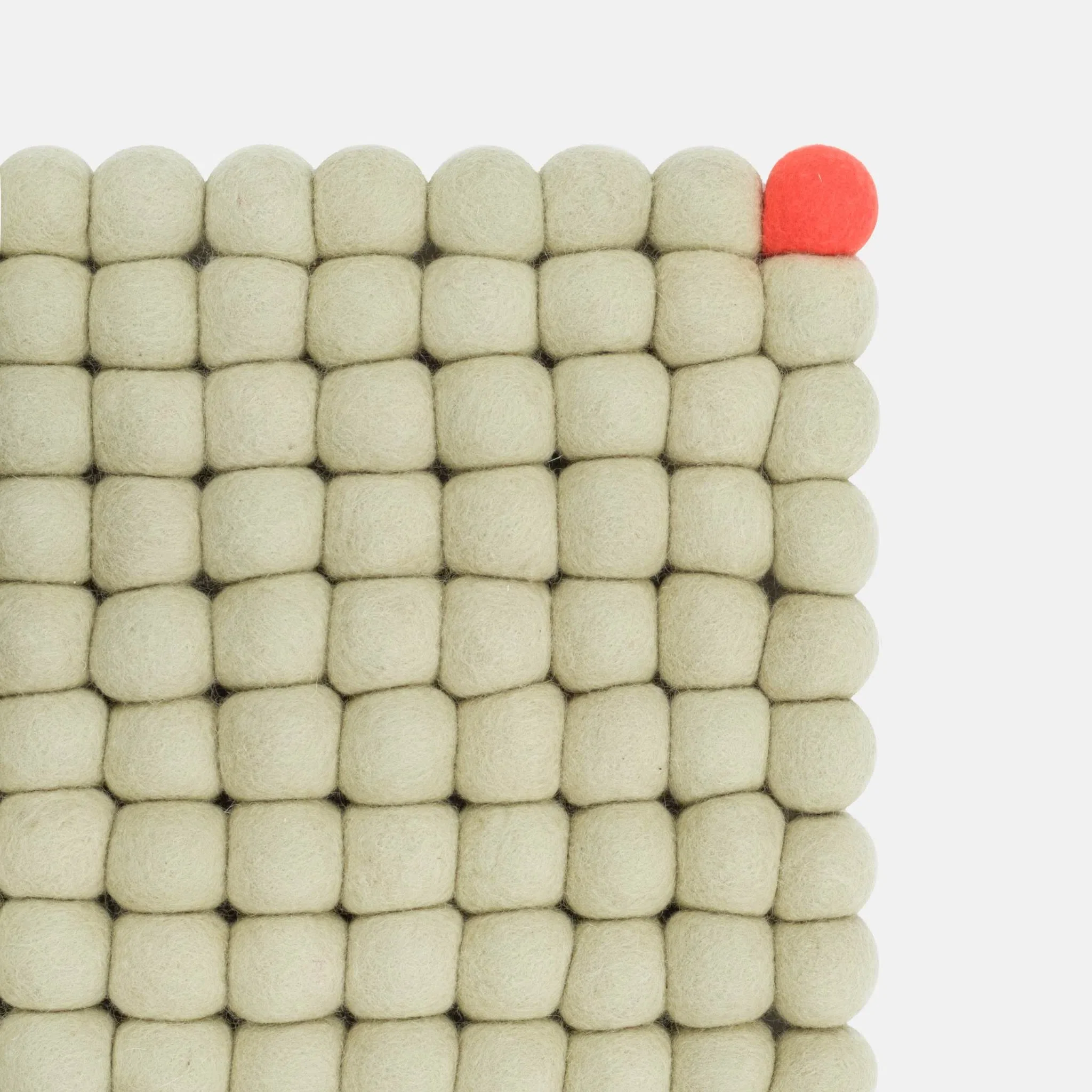 GREEN-BEIGE Big One Felt Ball Rectangular Rugs - Image 6