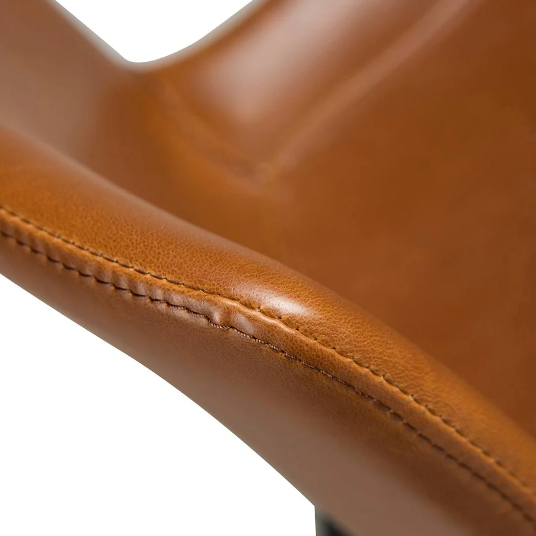 HYPE Counter Stool - Art. Leather / Fabric, Black Metal Legs - Image 3