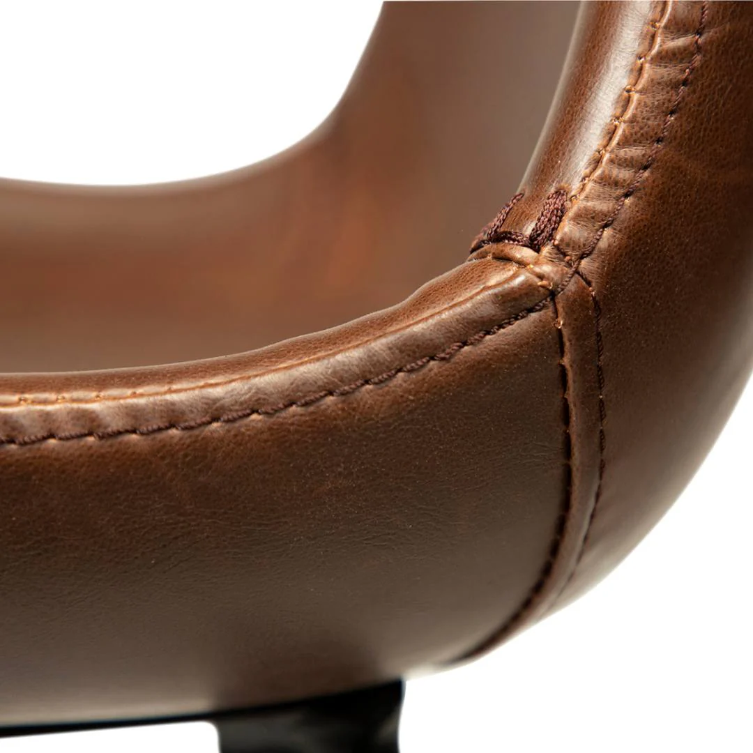 HYPE Counter Stool - Art. Leather / Fabric, Black Metal Legs - Image 6