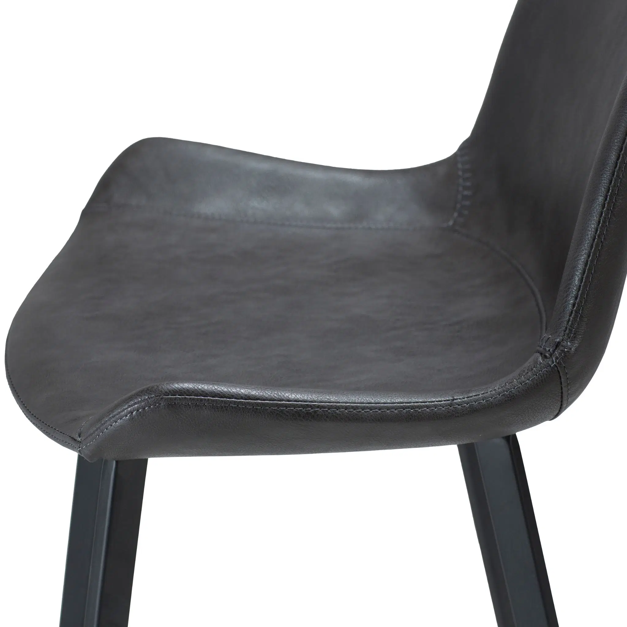 HYPE Counter Stool - Art. Leather / Fabric, Black Metal Legs - Image 8