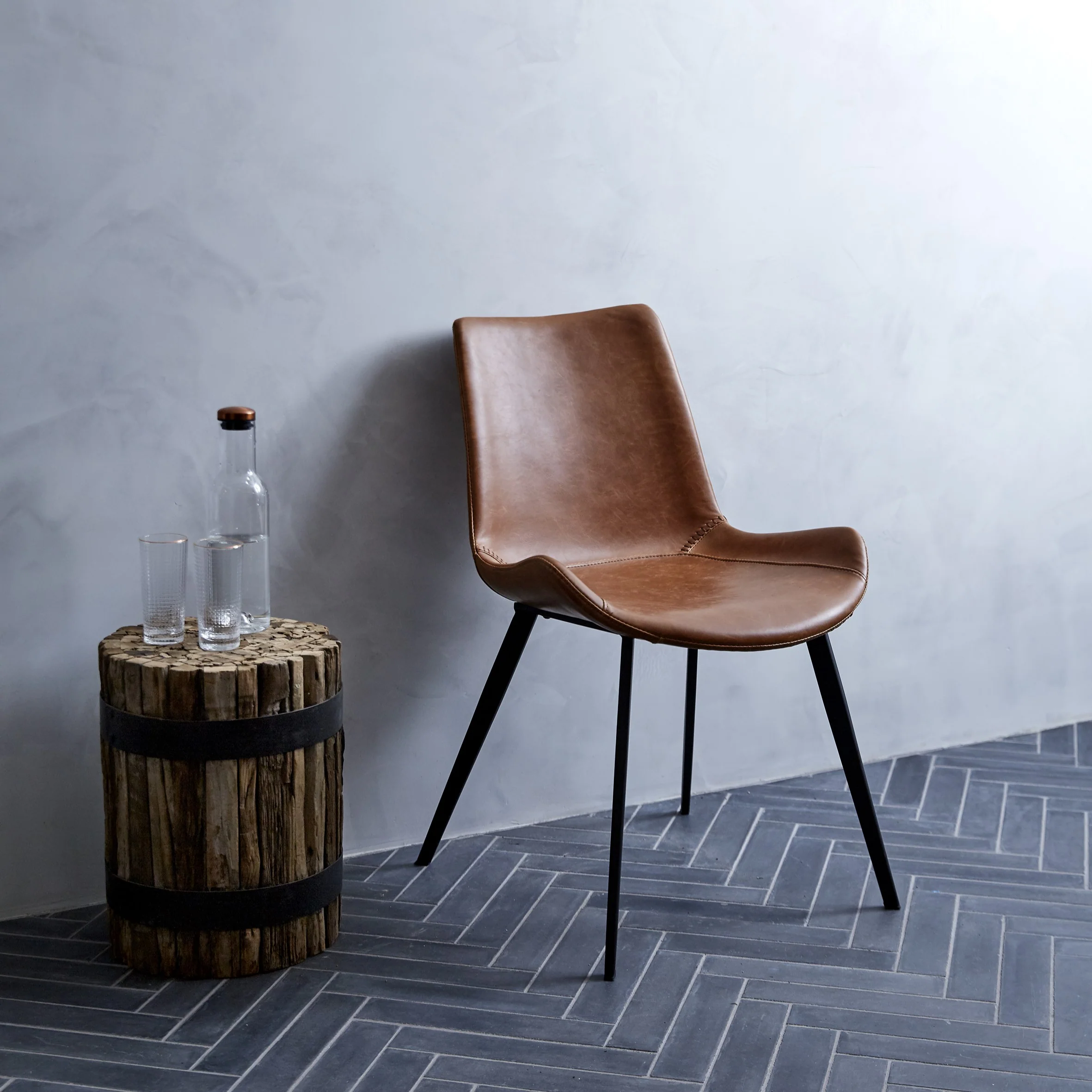 HYPE Dining Chair - Art. Leather, Black Metal Legs - Image 7