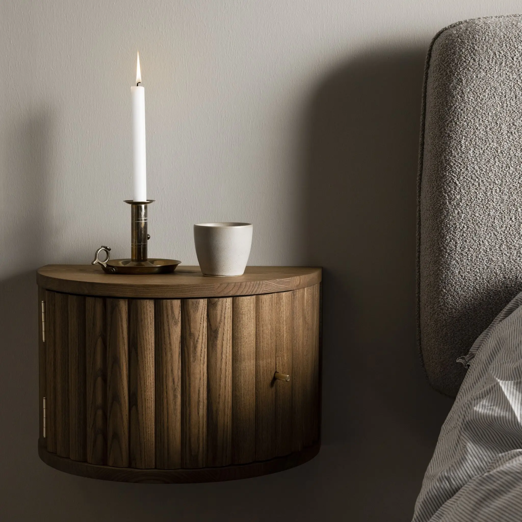 VELVET Ribbed Wooden Nightstand - Image 4